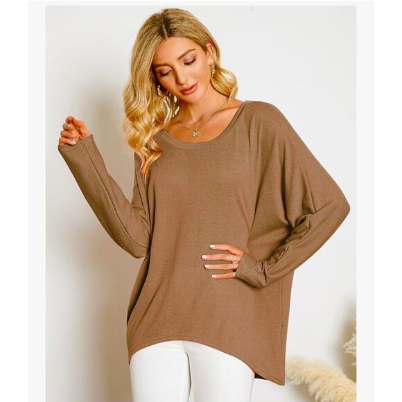 Women’s 2XL Off Shoulder Batwing Sleeve Sweater Top - Picture 1 of 4